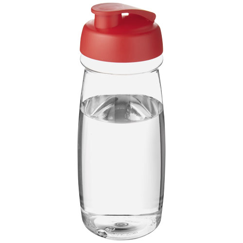 Bidon promotionnel de sport 600ml H2O Active® Translucide et Rouge